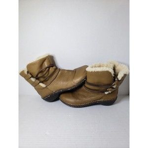 UGG Caspia Shearling Leather Winter Boots 1932 Brown Lace Up Fur Women’s Size 6